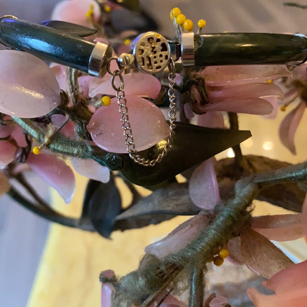 Vintage silver jade bracelet